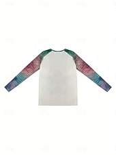 billiga Djur tee-kvinnors t-shirt casual tryck långärmad långa toppar rund hals dagligen blå vår &amp;amp;  falla