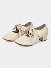 abordables Chaussures de danses latines-chaussures de danse à lacets dorées pour femmes avec talon bas, parfaites pour les spectacles de danse de salon, latine et jazz
