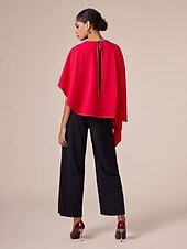 abordables Jumpsuits-Mono de cuello redondo con dobladillo irregular en contraste