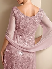 preiswerte Bodenlänge-A-Linie Kleid Mutter der Braut Kleid Elegantes V-Ausschnitt Knöchellang Chiffon Halbärmel mit Spitze Einfarbig kostenlose Sondergröße