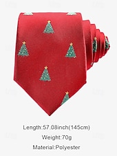 abordables Accesorios navideños-Corbatas para hombre con motivos navideños y patrones festivos de árboles: accesorios para fiestas navideñas y ropa formal de invierno