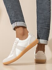 billiga Damsneakers-damsneakers i retro vit mocka och läder - avslappnade gympaskor för vardagskomfort