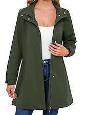 cheap Jackets-Women&#039;s Casual Jacket Work Zipper Solid Color Windproof Fashion Loose Fit Outerwear Long Sleeve Fall Black S