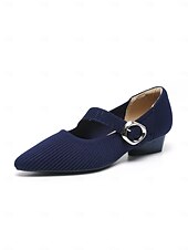 levne Block Heels-dámské pletené boty mary jane s páskem na přezku – pohodlné a elegantní lodičky na nízkém podpatku pro běžné nošení i do kanceláře
