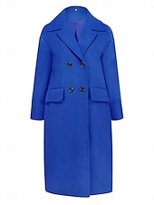preiswerte Wintermäntel-Damen Wintermantel Mantel Umhang / Umhänge Windundurchlässig warm halten Tasche Brautkleider schlicht Streetstyle Glatt Urlaub Arbeit Strasse Freizeitskleidung Einreihiger Verschluss Umlegekragen