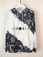 cheap Art&amp;Design Tops-Women&#039;s Hoodie Sweatshirt Graphic Street Dailywear Pocket Print Casual Hoodie Long Sleeve Micro-elastic Fall Winter Comfrt Breathable Soft Fabric