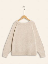abordables pull pour femme-pull en laine mélangée brodé en tricot