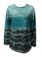 preiswerte Kunst &amp; Design Tops-Damen-Sweatshirt, Farbblock, Street-Style, Print, lässig, Rundhalsausschnitt, lange Ärmel, mikroelastisch, Herbst/Winter, bequem, atmungsaktiv, weicher Stoff