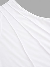 ieftine Bluze &amp; Camisole Damă-Top de camizolă pentru femei fără mâneci guler rotund alb asimetric stratificat elegant drapat vară primăvară casual îmbrăcăminte de lucru ajustare regulară top versatil