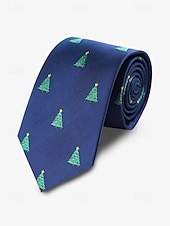 abordables Accesorios navideños-Corbatas para hombre con motivos navideños y patrones festivos de árboles: accesorios para fiestas navideñas y ropa formal de invierno