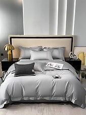 economico Collezione d&#039;elite-Set copripiumino da 4 pezzi, 100% cotone biologico, tessuto morbido e traspirante, include copripiumino e federe per un sonno confortevole.