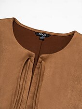 cheap Designer Jackets &amp; Coats-Suede Fringed Flare Cuff Sleeve Jacket