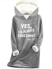 levne Mikiny a mikiny-dámská mikina mikina fleece dopis street denní nošení potisk ležérní comfrt mikina s dlouhým rukávem mikroelastický podzim zima podzim &amp;amp; zimní comfrt prodyšná měkká tkanina