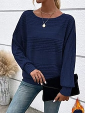 preiswerte Damen Einfache Oberteile-Damen Tunika elegant stylisch Fledermausärmel Langarm normale Oberteile U-Boot-Ausschnitt Arbeit rot blau khaki grau Frühling Herbst Winter