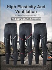 cheap Men&#039;s Shorts, Tights &amp; Pants-Men&#039;s Bike Pants Bike Bottoms Sports 4D Pad Soft Compression Elastic Black Red Clothing Apparel Bike Wear