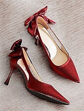 cheap Formal-Elegant Women&#039;s Blush Suede Heels with Bow Detail – Chic Pointed Toe Pumps for Weddings and Formal Events