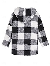 economico Cappotti Invernali-Per donna Giacca in pile Cappotto teddy Giacca con cappuccio Tenere al caldo Traspirante Tasche In pile Informale A quadri Da mare Strada Da tutti i giorni Per uscire Apertura anteriore Standard Felpa