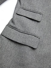 preiswerte Blazer &amp; Jacke-Herren Tweed Blazer Retro Vintage Fischgrätenmuster Blazer Braun Kaki Dunkelgrau Übergrössen Einreiher mit zwei Knöpfen