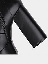 お買い得  プラットフォームブーツ-バックルストラップとチャンキーヒールを備えた女性用ゴシックプラットフォームレースアップブーツ - パーティーやオルタナティブファッションにぴったりのステートメントヒールブーツ