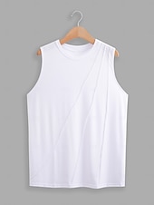 ieftine Bluze &amp; Camisole Damă-Top de camizolă pentru femei fără mâneci guler rotund alb asimetric stratificat elegant drapat vară primăvară casual îmbrăcăminte de lucru ajustare regulară top versatil