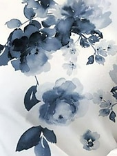 billiga Blommig t-shirt-Kvinnors Tunika T-shirt Blomster Elegant Långa Ärmar Biskopsärmar Asymmetrisk Daglig Vit Höst Vinter