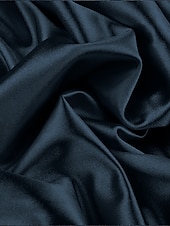 baratos Vestidos de Cocktail-Vestido Mãe da Noiva A-Line Vestido Tuxedo Vestido Elegante Decote V Comprimento Chá Cetim Manga 3/4 com Pregas Cor Block Vestidos Derby 2025 tamanho personalizado grátis