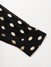 baratos Blusas e Camisas-blusa de chiffon com gola e manga julieta e bolinhas