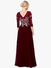 economico Lunghezza del pavimento-Abito A-Line da madre della sposa abito elegante scollo a gioiello lunghezza totale in chiffon manica corta con applicazioni a blocchi di colore 2025 taglia personalizzata gratuita