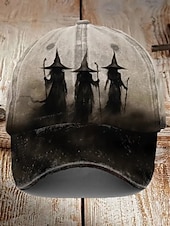olcso Férfi baseball sapka-Férfi Baseball sapka Szalmakalap Kamionos kalap khakizöld Poliészter Állítható Divat Halloween Fesztivál Grafika Szellem Minta Alkalmi / Napi