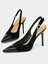 preiswerte Formell-elegante burgunderfarbene Slingback-Pumps mit spitzer Spitze und Stilettoabsatz für Damen – schicke und elegante Schuhe für Abendgarderobe, Partys oder formelle Anlässe