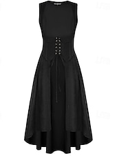 cheap Dresses-Medieval Renaissance Cocktail Dress Cosplay Costume Prom Dresses Viking Outlander Fancy Dress Women's Celtic Pirate Fantasy Masquerade LARP Ren Faire Festival Adults' Dress