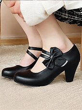 ieftine anii 1950-pantofi de damă cu bowknot roz cu toc mijlociu - pantofi de rochie drăguți în stil mary jane pentru petreceri, cosplay și ținute de inspirație vintage