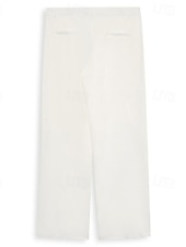 ieftine Lejer-Bărbați Pantaloni Costume Pantaloni de costum Nasturi Buzunar frontal Picior drept Simplu Confort Nuntă Afaceri Zilnic Modă Șic &amp; Modern Negru Alb