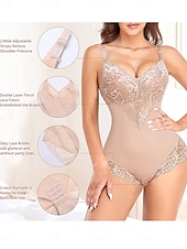 economico Pigiama e lounge da donna-body modellante in pizzo da donna per donna controllo della pancia body modellante completo con scollo a V body modellante top slip in pizzo abiti per la casa