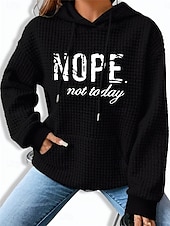 preiswerte Humor &amp; Zitate Tops-Damen-Kapuzenpullover mit Buchstaben, Street-Style, Alltagskleidung, Taschendruck, lässiger Kapuzenpullover, lange Ärmel, mikroelastisch, Herbst/Winter, bequem, atmungsaktiv, weicher Stoff