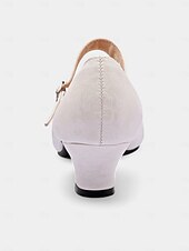 economico Scarpe per balli latini-scarpe da ballo vintage da donna modello mary jane verdi con motivo floreale jacquard e tacco a blocco, perfette per balli da sala, latino americani ed eventi formali