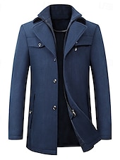 economico Trench da uomo-Per uomo Cappotto invernale Cappotto di lana Cappotto Attività commerciale Abbigliamento da lavoro Inverno Lana Antivento Caldo Capispalla Abbigliamento Essenziale Indicato per i polsi Tinta unita