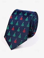 abordables Accesorios navideños-Corbatas para hombre con motivos navideños y patrones festivos de árboles: accesorios para fiestas navideñas y ropa formal de invierno