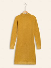 abordables Vestidos de suéter-Vestido estilo suéter midi de chenilla urbana y corte limpio