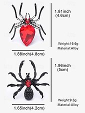 cheap Women&#039;s Rings-Halloween Spider Ring with Red Gemstone – Gothic Adjustable Statement Jewelry for Women&#039;s Costume Parties and Events