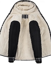 economico Giubbotti e cappotti da uomo-Per uomo Giacca da camicia Giacca con cappuccio Shacket Giacca in pile di flanella Esterno Da tutti i giorni Caldo Tasche Con cappuccio Autunno Inverno Scozzese a quadri Di tendenza Streetwear Bavero