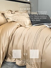 economico Collezione d&#039;elite-Set copripiumino da 4 pezzi, 100% cotone biologico, tessuto morbido e traspirante, include copripiumino e federe per un sonno confortevole.