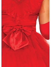 preiswerte Halloween-Geisterbraut Lydia Deetz Halloween Kleid Handschuhe Beetlejuice Cosplay-Kostüm Erwachsene Damen Halloween Karneval Maskerade Party / Abend Einfache Halloween-Kostüme Verkleiden