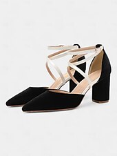 preiswerte Halbformell-schicke zweifarbige Damen-Pumps mit Fesselriemchen - elegantes Wildleder-Finish in gebranntem Orange und Creme, perfekt fürs Büro und Abend-Outfit