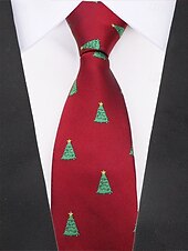 abordables Accesorios navideños-Corbatas para hombre con motivos navideños y patrones festivos de árboles: accesorios para fiestas navideñas y ropa formal de invierno