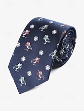 abordables Accesorios navideños-Corbatas para hombre con motivos navideños y patrones festivos de árboles: accesorios para fiestas navideñas y ropa formal de invierno