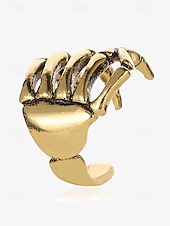 economico Accessori di Halloween-polsino auricolare in argento con mano scheletrica – orecchino a clip a tema Halloween punk gotico per donne e uomini