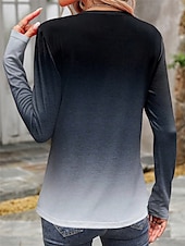 billiga Djur tee-Dam T-shirt Trollslända Ledigt Långärmad Rund hals Vanliga toppar Dagligen Helgen Mönster Marinblå Höst Vinter