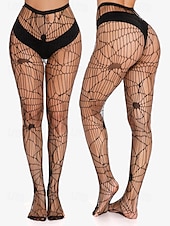 cheap Halloween Accessories-Women&#039;s Sexy Black Web Fishnet Tights – Halloween-Themed Sheer Pantyhose for Cosplay or Party