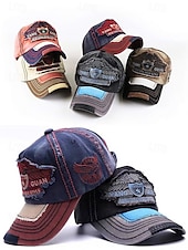cheap Men&#039;s Hats-Vintage Distressed Baseball Cap with Embroidered Eagle Patch – Men&#039;s Casual Outdoor Hat for Sports and Fashion